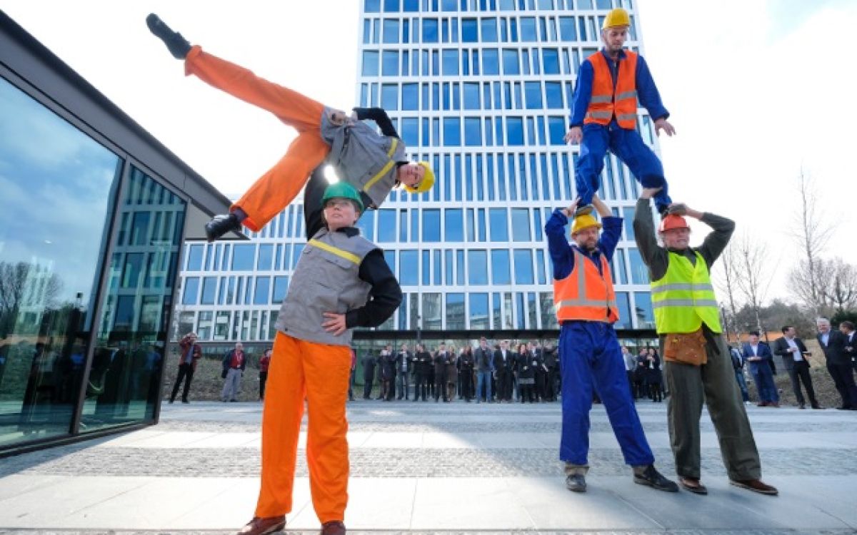 Leo Dirks uit Lent doet mee san Living Statues in Arnhem als Leoke. © Rolf Hensel
